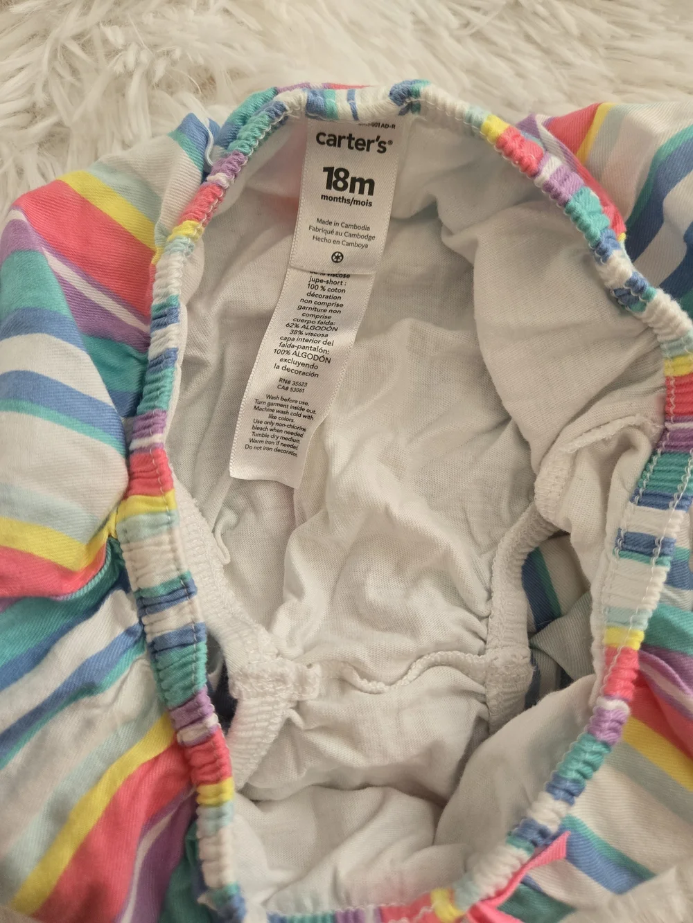 Carter's Rainbow Stripe Skirt with Pink Bow